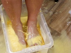 Classy Filth makes a portion of custurd with her feet!