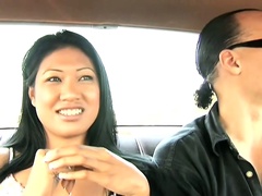 There are four cocks waiting for this Asian babe but she ain't scared