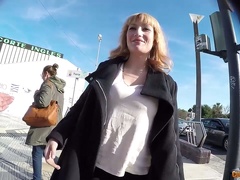 Spanish auburn beauty Lucia Fernandez rides dick in the changing room