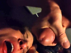 Cum on my face . Hair . Tits.. hot ass surfer boy gets it done