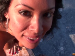 Cuckold husband offers black neighbor to mouthfuck his slutty wife