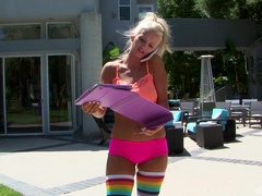 Interracial lesbian sex between Emily Austin and Cali Sweets