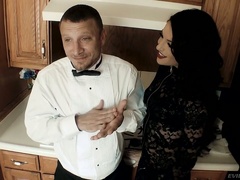 Tattooed stud drills anus and pussy of naughty hottie Kissa Sins