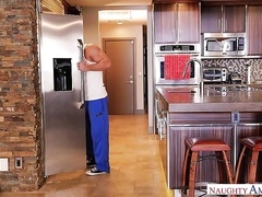 Angela White fucking in the kitchen with her bubble butt