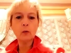 Stunning blonde cougar stripteases and flaunts her curves