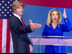 Trump gone mad on hot blonde parody with Cherie DeVille