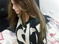 My stepsister gets trapped in a doggy position and I fuck her until I cum in her