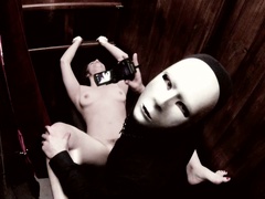 A confession booth turns into a gloryhole when she gives head