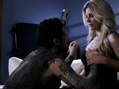 All tattooed stud penetrates soaking pussy of bright blonde nympho India Summer