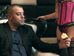 Energized blonde suits her sexual needs with a big chunk of dick