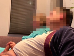 Casual Handjob From Wife While Watching Tv On Couch