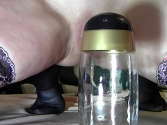 Extreme Insertion MILF Sexing A Squash Bottle and Other Object