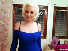 Pale blonde Jenna Ivory takes cumhots after rough interracial fuck