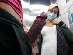 I Take My Cock Out Discreetly In The Elevator Of The Hotel, This Young Bourgeois Has Seen Everything She Is Shocked To Get In This Elevator 5 Min