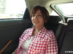 Busty housewife from Japan Meguru Kosaka is ready for some masturbation