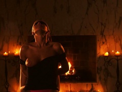 Two gorgeous lesbians are in the dungeon, fucking one another