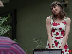 Serious pleasures in scenes of gangbang for this slim amateur chick