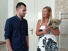 Lewd big racked housewife Samantha is fucked hard from behind