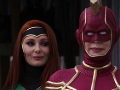 Role play and feet fetish with horny super heroes