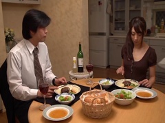 Aggressive fucking of her Japanese pussy makes the girl cum