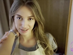 Fuck A Housemaid While Wife at Work - russian slut gives POV blowjob