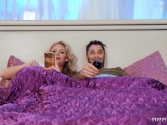 Fine blonde devours stepson's cock