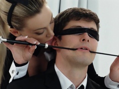 Dominant woman acts pretty seductive